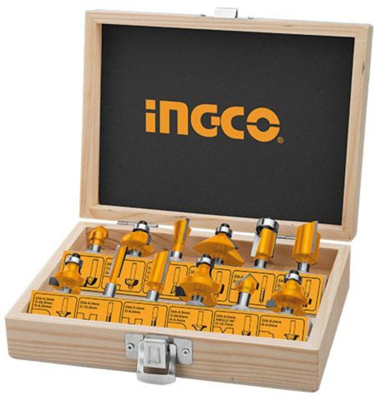 INGCO 12 Pcs Router Bits Set AKRT1201 (6mm)