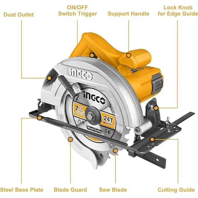 INGCO Circular Saw CS18538 (1400W, Blade Diameter:185x20mm)